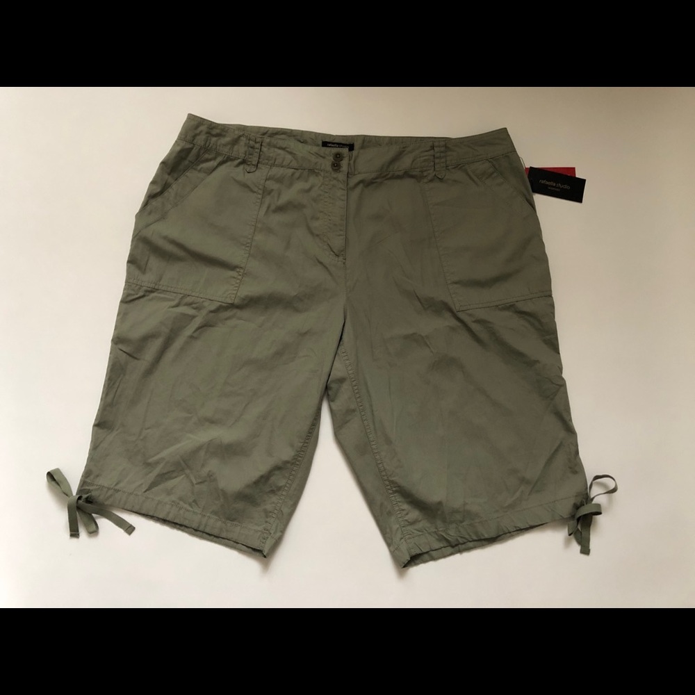 Rafaella Studio Shorts Sz18W Utility Green Cotton